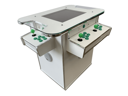 White and Green Ultimate Arcade Cocktail Table - Flatout Arcades
