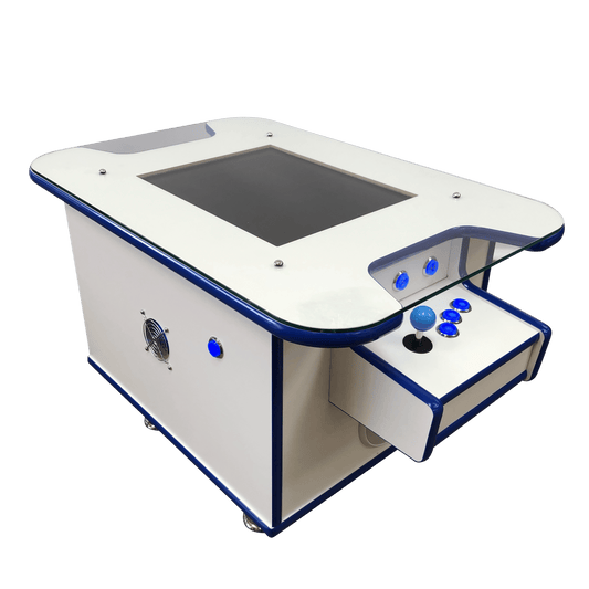LED Blue and White Coffee Arcade Table - Flatout Arcades