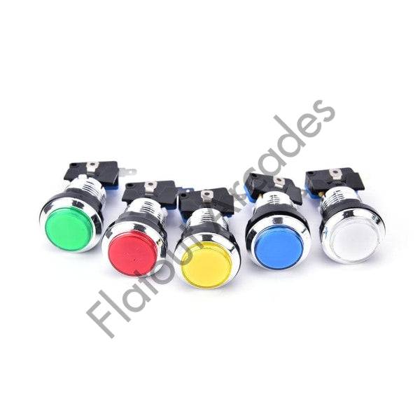 Chrome Illuminated Button - Flatout Arcades
