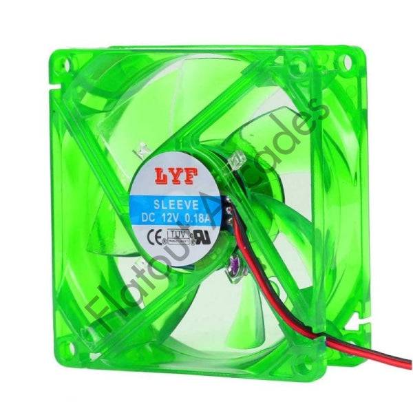 Green 80MM LED PC Cooling Fan - Flatout Arcades